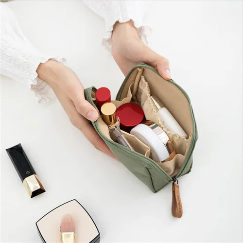 Vista 3 de Bolsa de maquillaje de viaje para mujer, mini bolsa de maquillaje de viaje impermeable, bolsa de embrague, bolsa multifuncional de gran capacidad