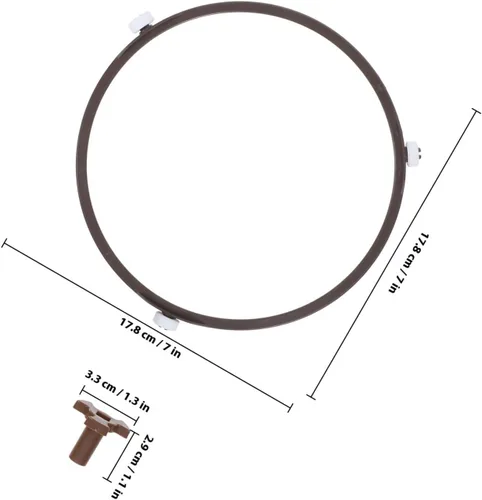 Vista 2 de Microwave Turntable Ring ABS Plate Holder with Rotation Core Support Stable Dinner Plate Positioning, Easy Installation, Replacement Accessory for