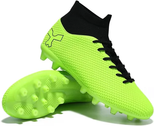 Vista 3 de Botas de fútbol para hombre con tacos de fútbol para hombres y niños grandes, zapatos de punta alta para jóvenes, entrenamiento profesional