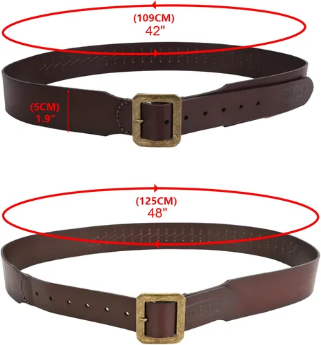 Vista 2 de Tourbon Calibre .357 .38 .44 .45 Rifle Cartucho Cinturón Cuero 25 Ranuras Redondas Pistola Bandolier Longitud Hasta 48 pulgadas