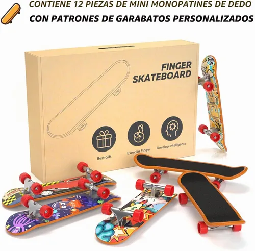 Vista 6 de Minipatinetas para Dedos 12PCS Juego Profesional de Tablas para Dedos Creativas Movimiento de Dedos, Kit Inicial de Mini Skateboards Favoritos de 12