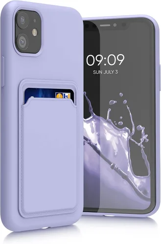 Vista 14 de kwmobile Funda compatible con Apple iPhone 11, funda de TPU con tarjetero de crédito, color amarillo radiante