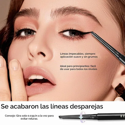 Vista 3 de Delineador de ojos BEPHOLAN D-Tip negro impermeable a prueba de manchas