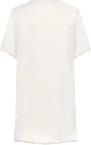 Vista 4 de bawilom Vestidos de camisa para mujer, con botones hasta la rodilla, vestido suelto de manga 34, cuello en V, talla grande, vestido de verano lindo