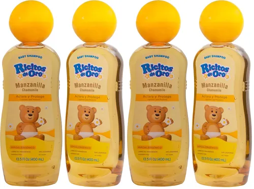 Vista 8 de Ricitos de Oro Shampoo para bebé, Limpiador, Acondicionador y Aclarante con Extractos de Manzanilla, Aclara y Acondiciona, Libre de Parabenos