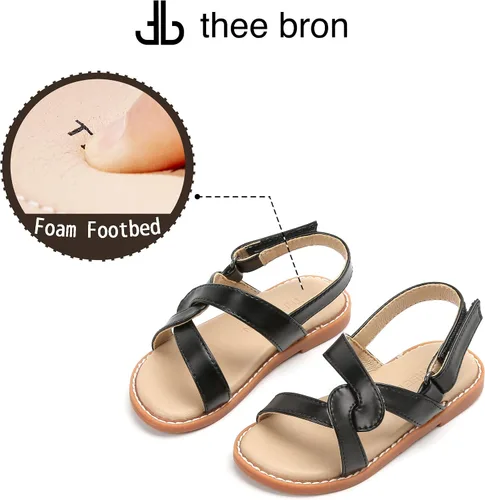 Vista 4 de THEE BRON Sandalias cómodas para niñas, zapatos para niños, sandalias con relleno