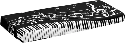 Vista 24 de Cubierta antipolvo para teclado de piano, 61-76/88 teclas, ajustable, para piano eléctrico/digital, funda protectora elástica para teclado con banda