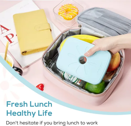 Vista 6 de TOURIT Bolsa de almuerzo y 4 bolsas de hielo para mujer, combinación perfecta