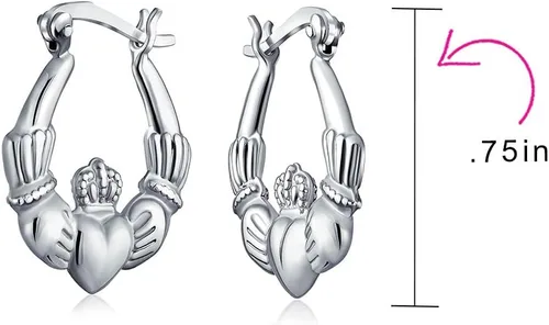 Vista 4 de BFF Love - Pendientes de aro para mujer (plata de ley 925, 1 pulgada), diseño celta irlandesa