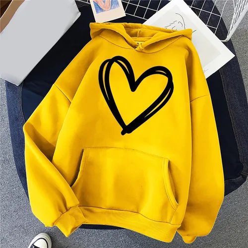Vista 2 de GOFLIC Sudaderas con capucha con cremallera para mujer, suéter con forma de corazón, manga larga, para el día de San Valentín, con cordón