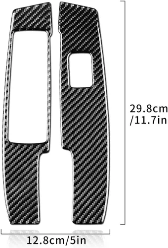 Vista 2 de Fibra de carbono, para accesorios de Mercedes Benz, calcomanía para panel de interruptor de elevador de ventana de puerta de automóvil para Mercedes