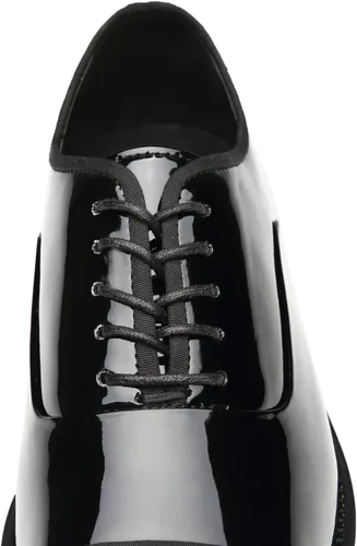 Vista 6 de Zapatos de esmoquin de charol zapatos de boda para hombres con punta de casquillo con cordones formales de negocios Oxford zapatos