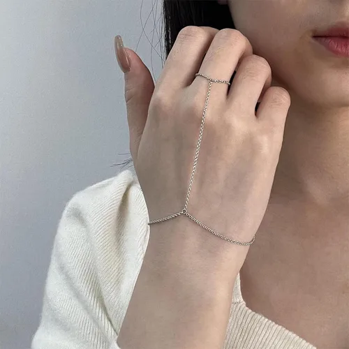Vista 15 de Pulsera de plata de ley 925 para mujer, pulsera de mano para mujer, pulseras esclavas de 7 a 9 pulgadas ajustable
