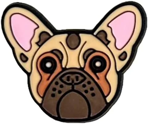 Vista 2 de Juego de 2 dijes para zapatos de Bulldog Francés para perros y cachorros para zuecos, zapatos, sandalias, lentes y más, juego de 2 Yazzle Dazzle