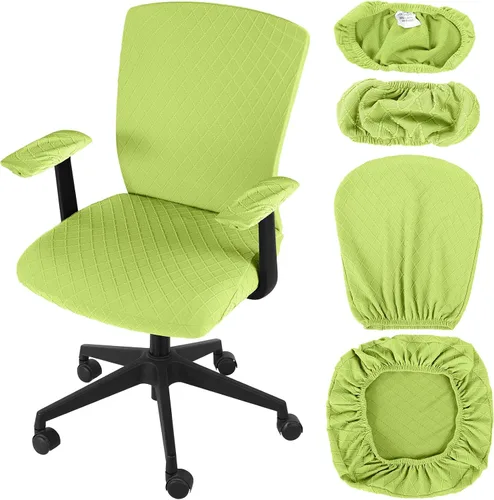 Vista 22 de Tallew Juego de 4 Fundas para Silla de Oficina, Fundas Universales Elásticas para Computadora, Fundas Estiras para Asiento de Silla, Fundas