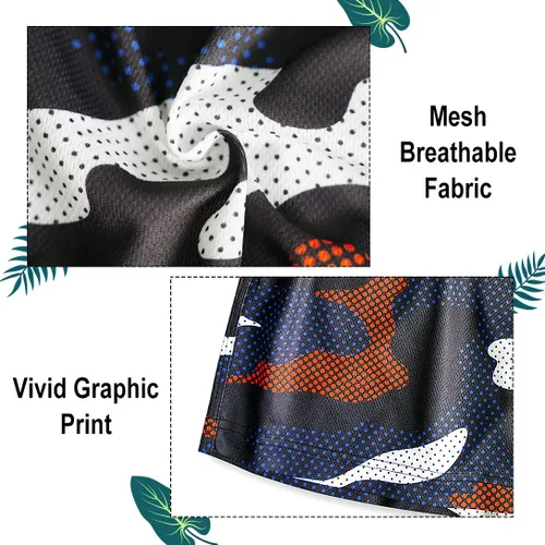Vista 5 de AIMPACT Imprimir Hombres Pantalones Cortos de Malla Cintura 5 Entrepierna Casual Verano Pantalones Cortos para Hombres