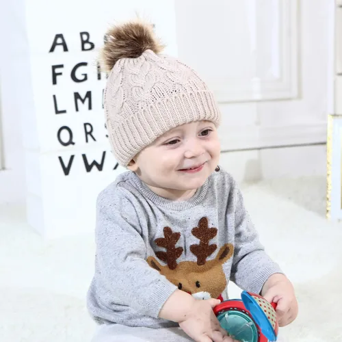 Vista 10 de Gorro de invierno para niñas pequeñas Zando, con pompones, gorras tejidas para bebés y niños