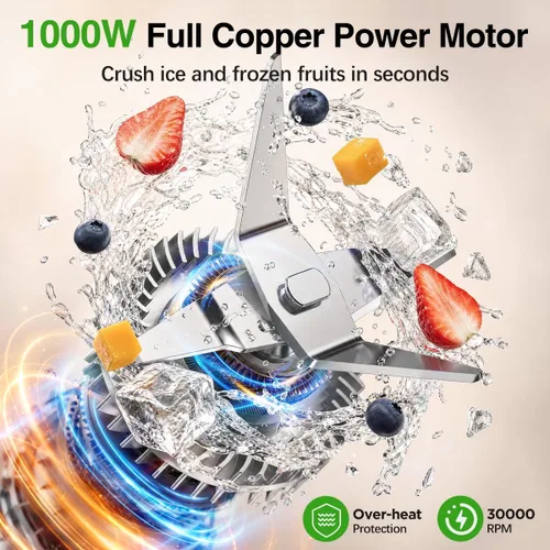 Vista 9 de KOIOS Smoothie Blender, 1000W, Blenders Smoothies and Shakes, Frozen Drinks