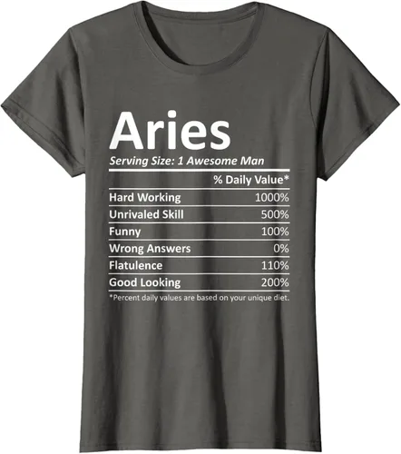 Vista 9 de ARIES Nutrition - Camiseta divertida de regalo con nombre personalizado para cumpleaños, Negro, S