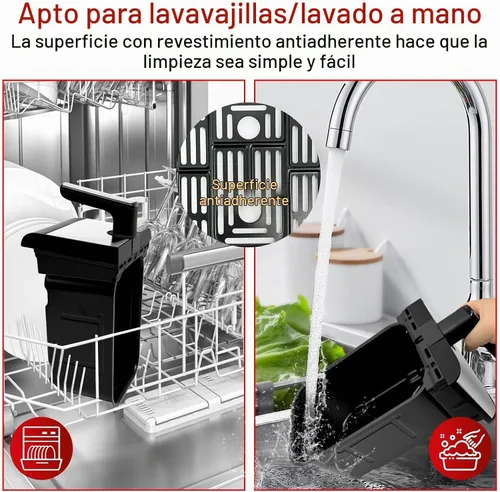 Vista 7 de Freidora de aire de doble cesta de 9.5 cuartos de galón, freidora digital grande de doble zona, 2 cajones, preajustes de cocción 8 en 1, con acabado