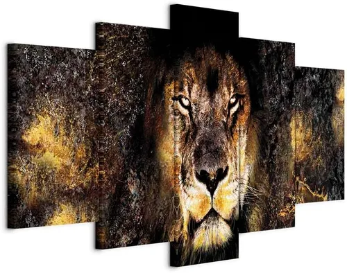 Vista 25 de artgeist Lienzo acústico para pared, diseño de África, 40 x 20 pulgadas, 5 piezas con impresión de sonido de espuma acústica, sala de arte de África