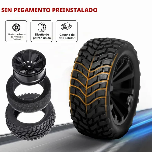Vista 3 de HobbyPark Diámetro exterior de 2.99 pulgadas / 2.992 in de goma RC neumáticos y llantas de rueda insertos de espuma de 0.472 in cubo hexagonal