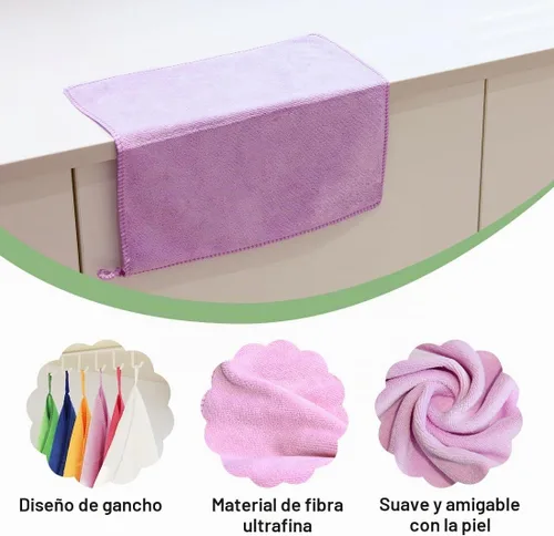 Vista 3 de CQT Paño de limpieza reutilizable de microfibra Paño de lavado, paño de cocina (11.8x11.8 in 12packed)