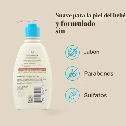 Vista 9 de Gel de ducha y champú Aveeno de bebé, J&J057778, 1, 1 2-in-1 Baby Wash and Hair Shampoo with Oat Extract, For Sensitive Skin and Hair, No Added