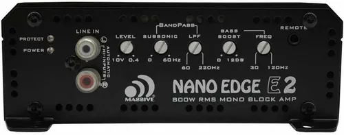Vista 2 de Massive Audio Amplificador monoblock nano del borde 1600 vatios establo E2 del ohmio 1