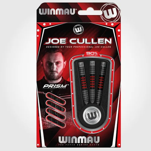 Vista 6 de WINMAU Joe Cullen Edición Especial Profesional 90% Tungsteno Juego de dardos con Vuelos y Tallos (Ejes)