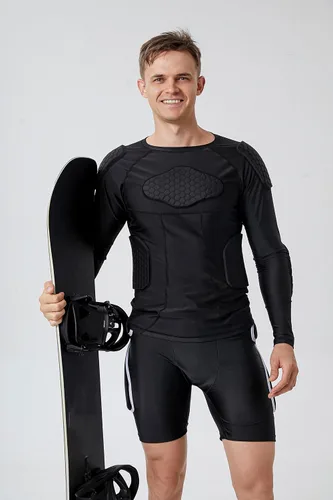 Vista 4 de Pantalones cortos de impacto para snowboard, pantalones cortos de protección acolchados para baloncesto, ciclismo, equitación, paintball, fútbol