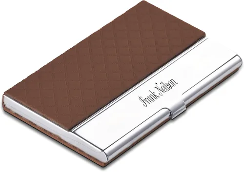 Vista 5 de Caramel Sweet Life 6 colores personalizados de acero inoxidable tarjeta de crédito titular de la caja grabado con texto personalizado (negro)