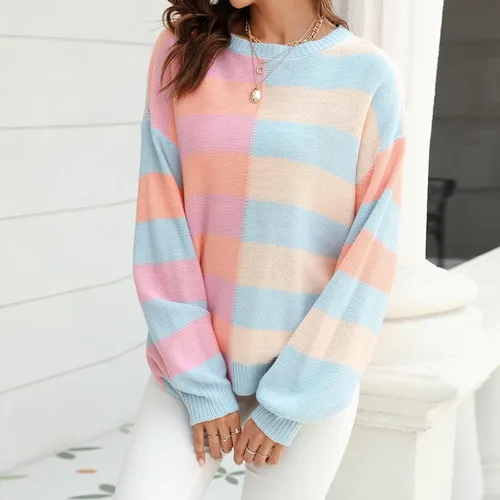 Vista 5 de LCMTWX Suéteres tipo cárdigan para mujer, con cuello redondo en contraste, de manga larga, suéter con cuello en V, suéter para bebé