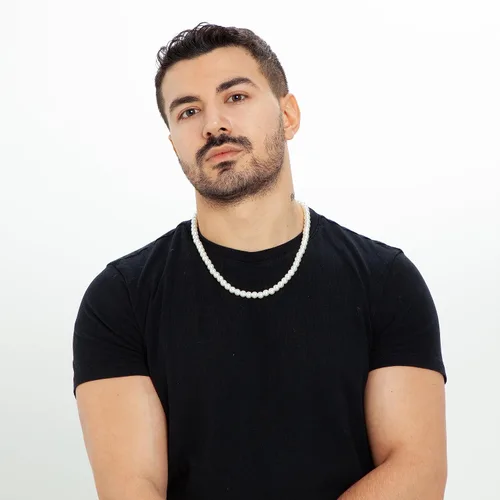 Vista 2 de Collar de perlas hecho a mano para hombre, aspecto de perla real, collar de perlas para hombre, collar de perlas blancas para hombre, collar