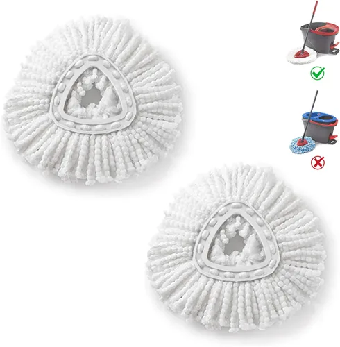 Vista 6 de Recambios de cabezales de fregona para el sistema O-Ceda Easy Wrin Spin, repuestos de microfibra, repuesto de cabezal de fregona fácil de limpiar