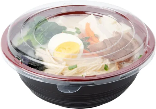 Vista 19 de Restaurantware Tazones de plástico para alimentos de 18 onzas, 200 recipientes desechables con tapa, aptos para Mircowave, sin BPA, cuencos