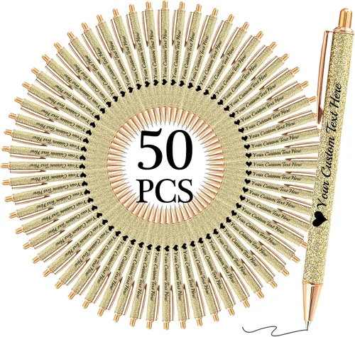 Vista 65 de Bolígrafos con purpurina personalizados con nombre, bolígrafos bonitos y bonitos personalizados, bolígrafos retráctiles de tinta negra, suministros
