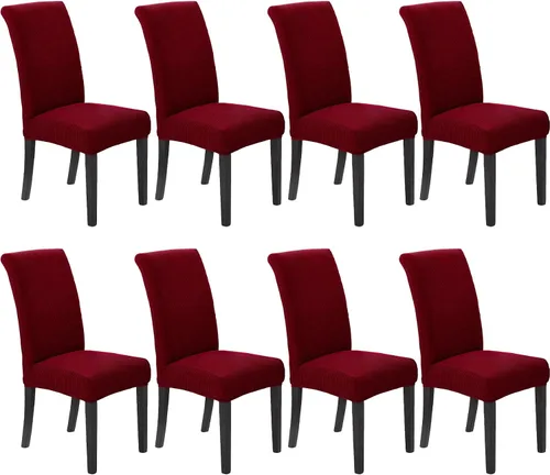 Vista 79 de Juego de 2 fundas para sillas de comedor, fundas elásticas para sillas de comedor, fundas para sillas de cocina de jacquard texturizadas, decoración