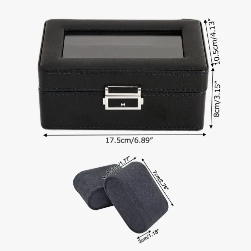 Vista 3 de Anyasun Caja de reloj con 3 ranuras, organizador de vitrina, caja de almacenamiento de reloj con tapa de vidrio para hombres y mujeres
