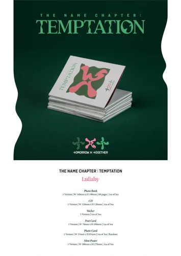 Vista 2 de TOMORROW X TOGETHER TXT - THE NAME CHAPTER : TEMPTATION [Lullaby ver.] Album (Random ver.)