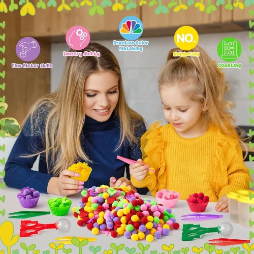 Vista 6 de EZdhuawuse Summer Insects - Juguetes sensoriales de relleno de cubo – Regalo de fiesta de verano, 268 piezas, clasificación, clasificación, juego