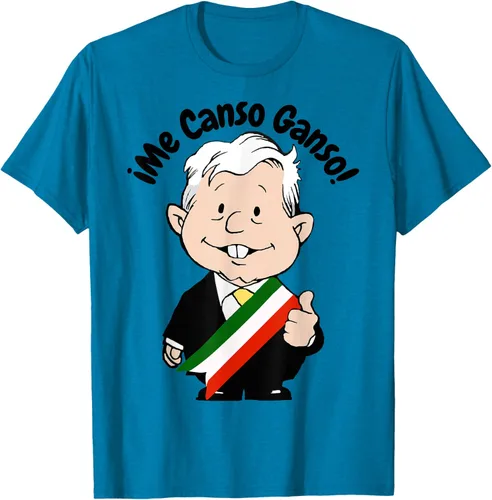 Vista 8 de AMLO Amlito Me Canso Ganso - Camiseta con diseño de dibujos animados mexicanos Gris Oscuro