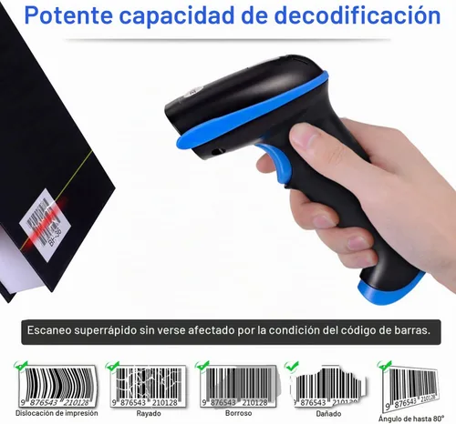 Vista 8 de WoneNice lector de código de barras con cable USB inalámbrico del escáner