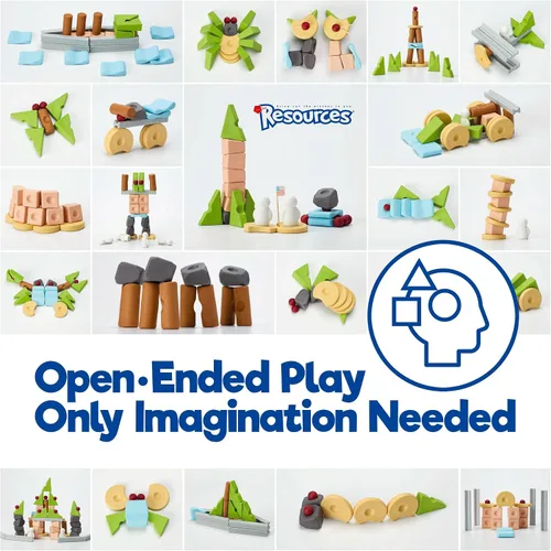 Vista 4 de Taksa Toys Juguetes de aprendizaje únicos inspirados en la naturaleza, recursos preescolares para habilidades motoras finas, bloques de construcción