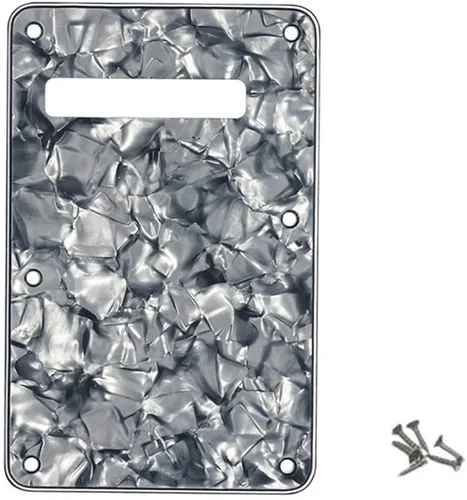 Vista 12 de ROLIZO Pickguard Tremolo - Placa trasera estándar para guitarra Stratocaster, fabricada en Estados Unidos, perla envejecida multicolor/fantasía
