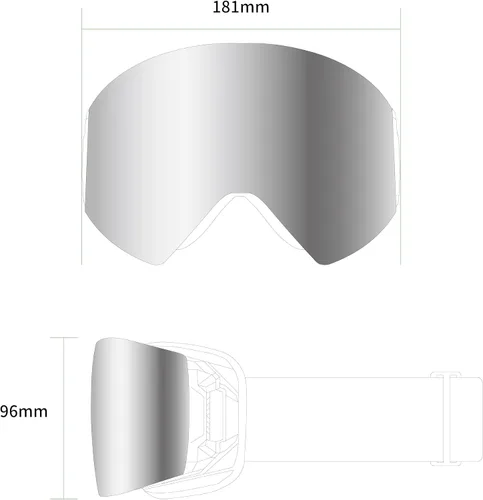 Vista 2 de Vyper OTG - Gafas de esquí para hombres y mujeres, antiniebla UV400