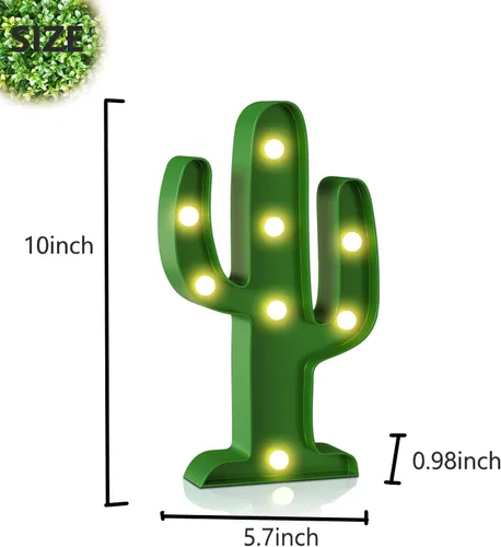 Vista 2 de Letrero de neón de cactus para decoración de mesa de pared, decoración de mesa de pared con luces LED de neón para dormitorio, feliz cumpleaños