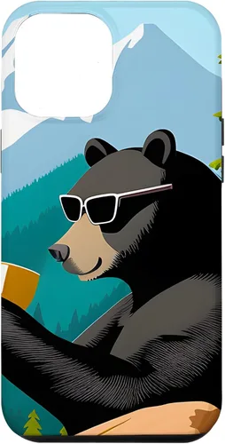 Vista 25 de iPhone 16 Bear Enjoying A Coffee Case