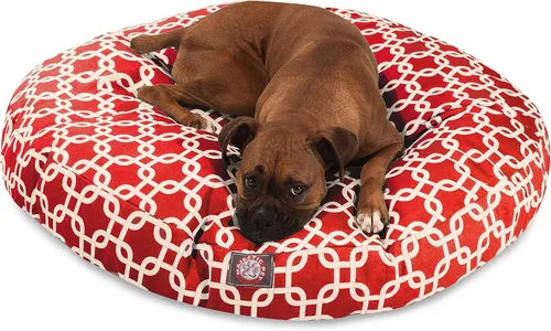Vista 13 de Cama para mascotas redonda, amarilla, para exterior Majestic, Negro