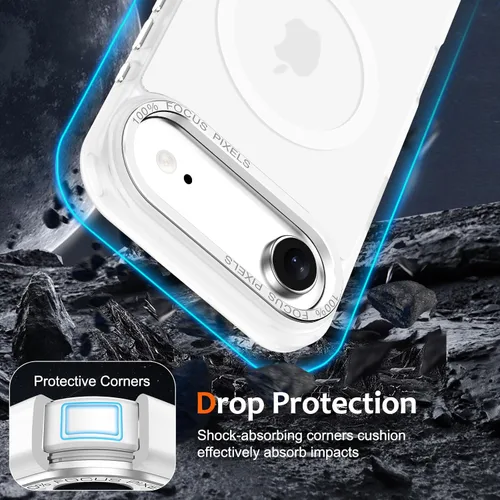 Vista 718 de Anuck - Funda magnética para iPhone 11 compatible con MagSafe, carcasa trasera mate translúcida dura, borde de TPU, delgada, resistente a impactos